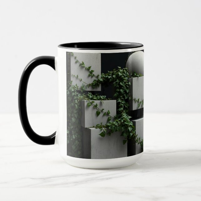 Brutalistisk Botanisk Arkitektonisk Natur Mugg (Vänster)
