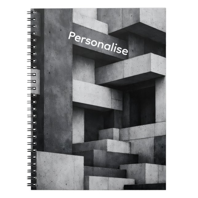 Brutalistisk Penthouse-design Monokrom Interiör  Anteckningsbok (Framsidan)