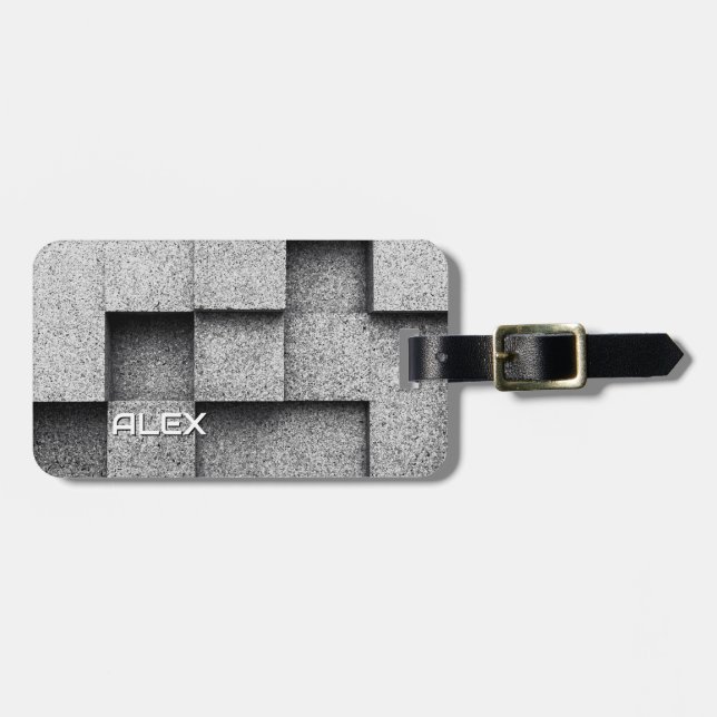 Brutalistiska betongblock - Industriellt Struktur Bagagebricka (Horisontell Framsida)