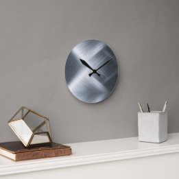 Bruten Aluminium Makro Struktur Rund Klocka