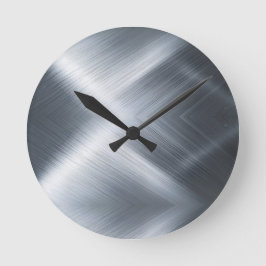 Bruten Aluminium Makro Struktur Rund Klocka