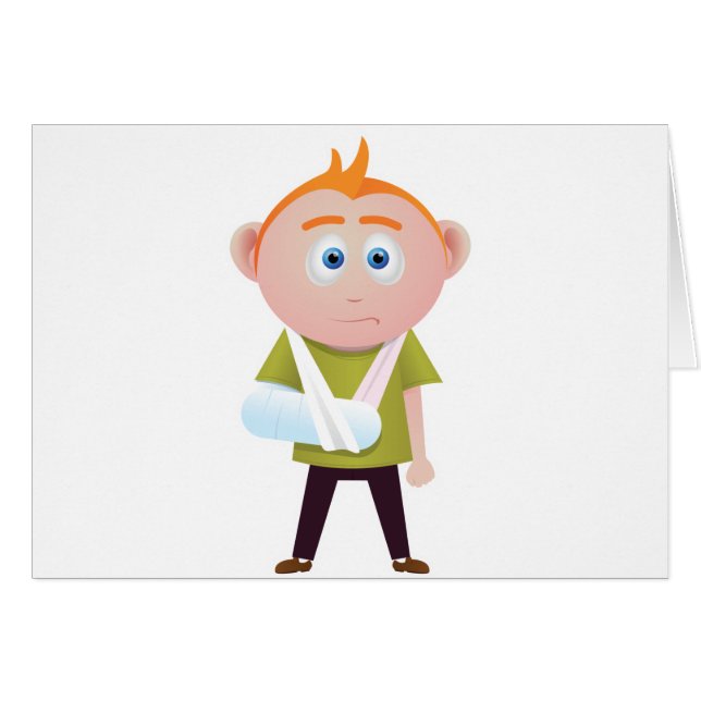 Bruten arm hälsningskort (Framsidan Horizontal)