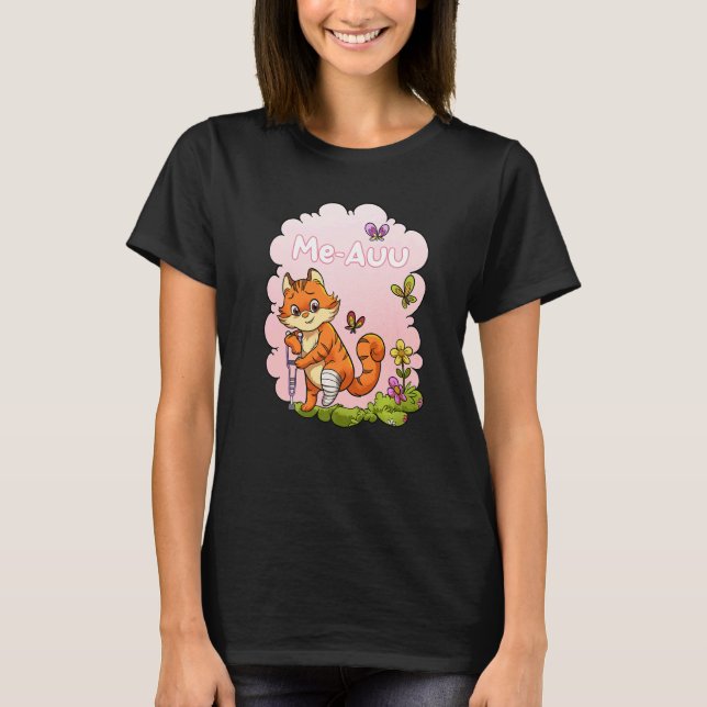 Bruten Ben för Barn Snart frisk igen Katt T Shirt (Framsida)