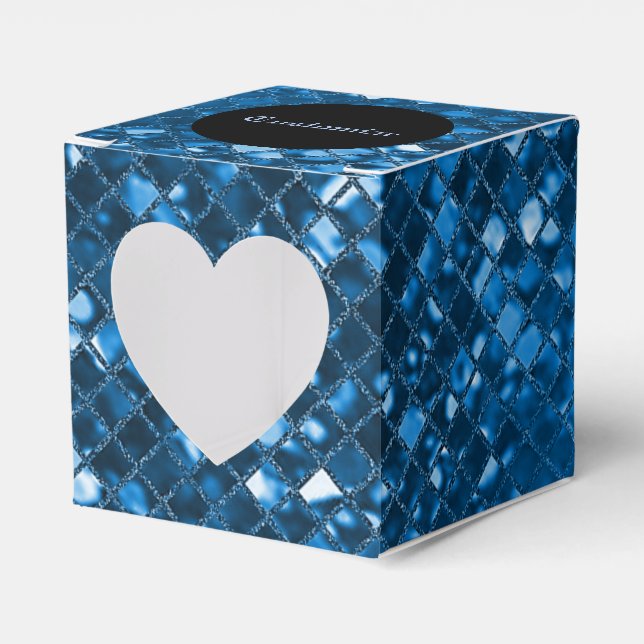 Bruten Blue Mosaic Mönster Heart-favoritruta Presentaskar (Framsidan Sidan)