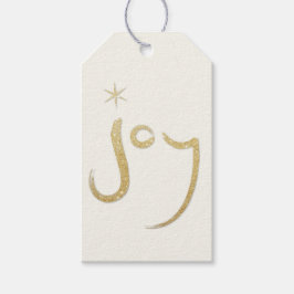 Bruten Calligraphy Joy Guld Glitter Chic Helgdag Presentetikett