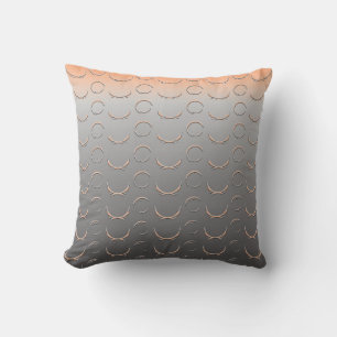 Bruten cirkel Art Deco Grått Peach Kudde