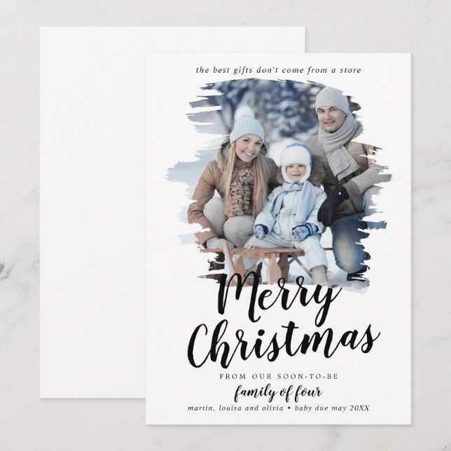 Bruten familj med fyra Gravider Foto Julkort (Fram/baksida)