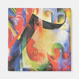 Bruten form av Franz Marc, Vintage Abstrakt Art Magnet