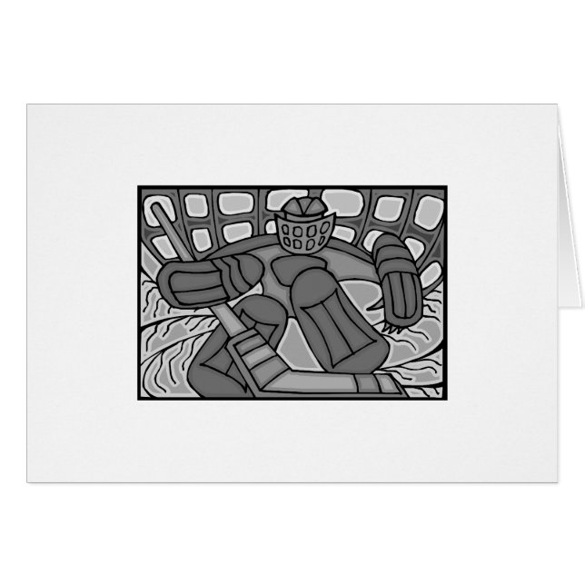 Bruten Glass hockeyGoalie Hälsningskort (Framsidan Horizontal)