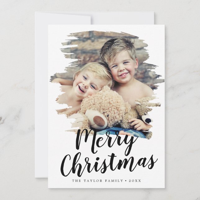 Bruten God jul år i Porträtt Julkort (Framsida)