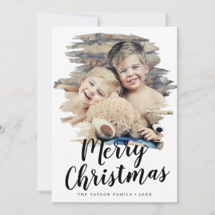 Bruten God jul år i Porträtt Julkort