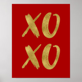 Bruten guldfoil XOXO Valentine Poster Sign