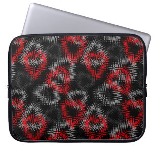 Bruten hjärna röd och grått på svart bakgrund laptop fodral