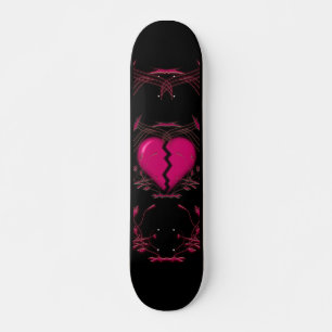 Bruten hjärt- och stamkonst: Rosa: Skuggbord Mini Skateboard Bräda 18,5 Cm