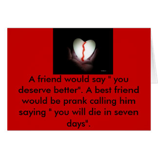 Bruten hjärta hälsningskort