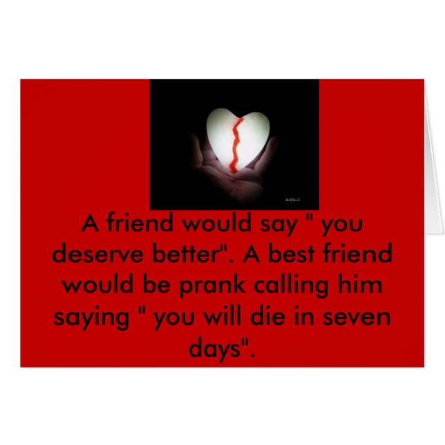 Bruten hjärta hälsningskort (Framsidan Horizontal)