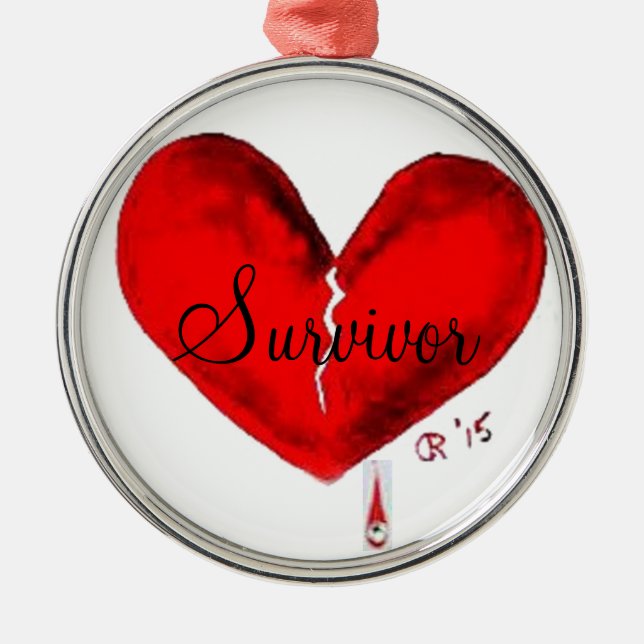 Bruten hjärtaprydnad för runda julgransprydnad metall (Framsidan)