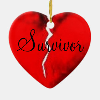 Bruten hjärtaprydnad julgransprydnad keramik