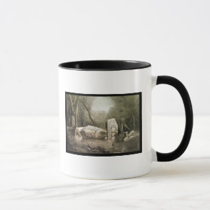 Bruten Mayan förebild på Copan, Guatemala Mugg