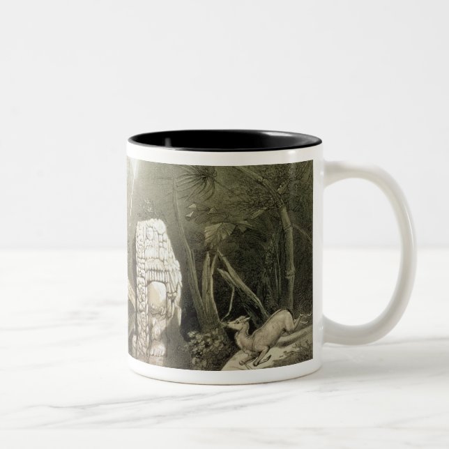 Bruten Mayan förebild på Copan, Guatemala Två-Tonad Mugg (Höger)