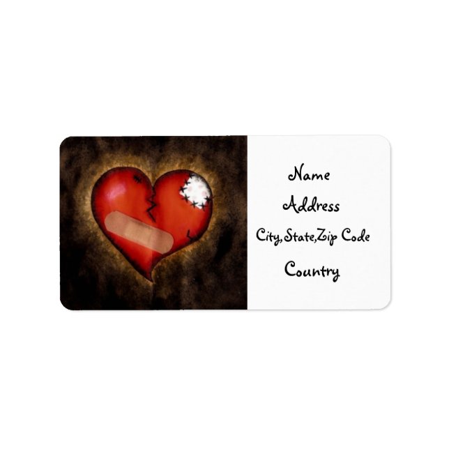Bruten/Mending Heart-adressetikett Adressetikett (Framsidan)