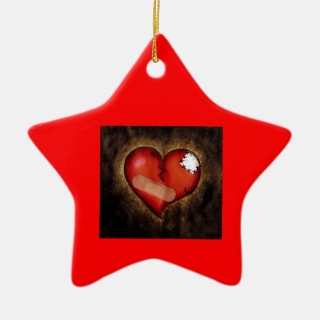 Bruten/Mending Heart-ornament Julgransprydnad Keramik (Framsidan)