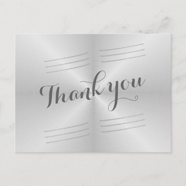 Bruten Metall Bröllop Tack Vykort (Framsida)