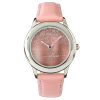 Bruten Metall Ro Guld Rosa Glitter Monogram