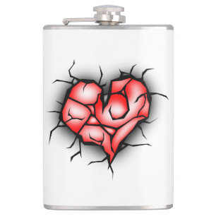 Bruten och förstörd hjärt-Vattenflaska Fickplunta