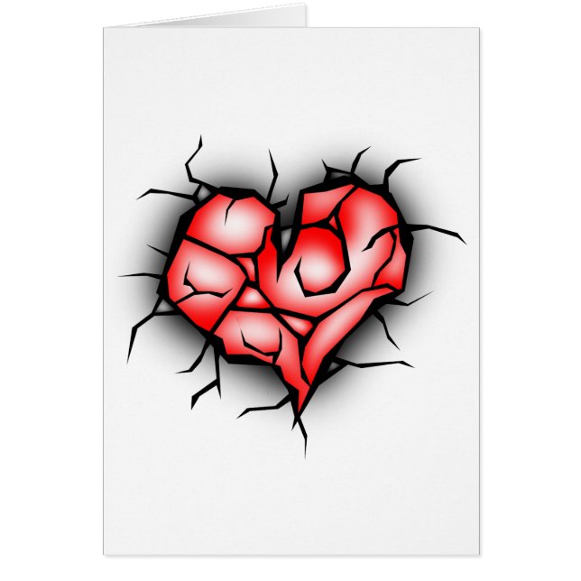 Bruten och krossat hjärta hälsningskort (Framsidan)