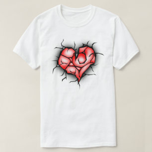 Bruten och krossat hjärta tee shirt
