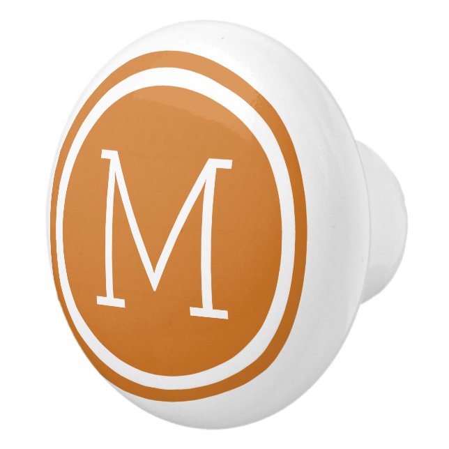 Bruten Orange, monogram-Personlig, fack Knopp (Höger)