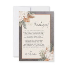 Bruten Orange och Sage Grönt Bröllop - tackkort