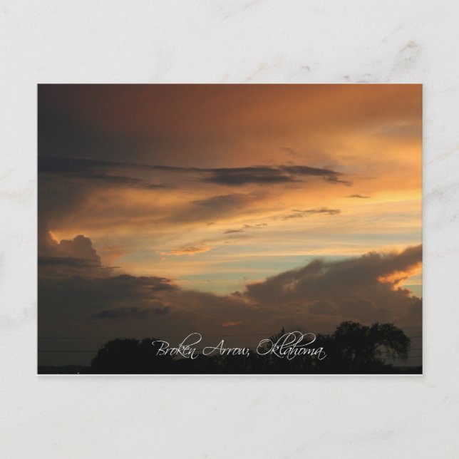 Bruten pil, OK-solnedgång Vykort (Framsida)