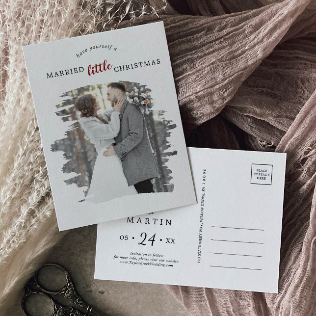 Bruten röd marry - liten jul Spara datumet Helg Vykort (Skapare uppladdad)