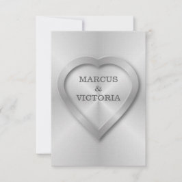 Bruten rostfritt stål bröllop inbjudningar