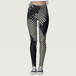 Bruten schackbräda leggings