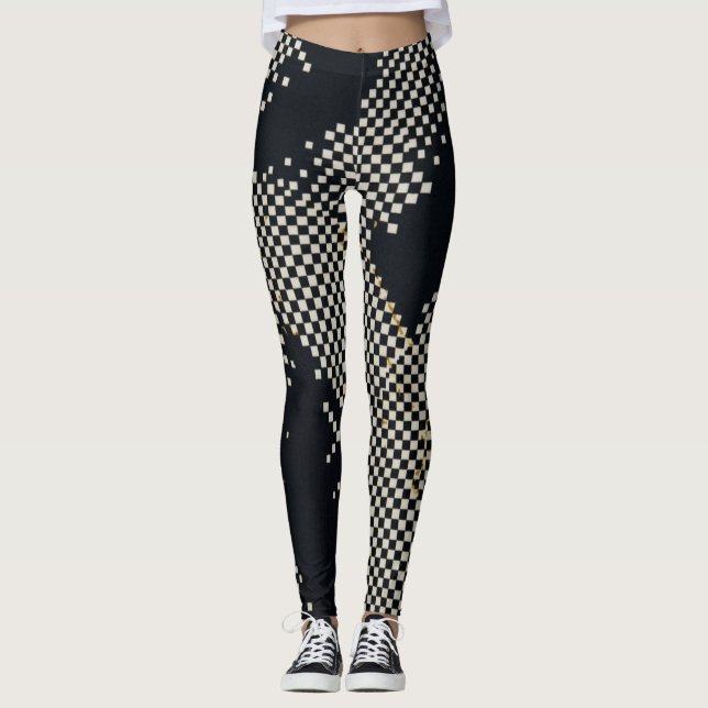 Bruten schackbräda leggings (Framsida)