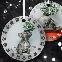 Bruten Silver + Black Tass Pet Namn Julgran