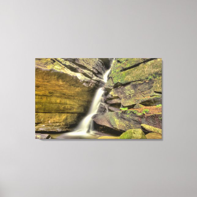 Bruten Sten Falls, gammal mankudde, hocking Backe Canvastryck (Framsida)