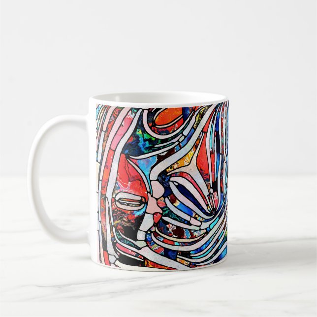 Bruten Struktur: Glasenighet i fastsatt glas Kaffemugg (Vänster)