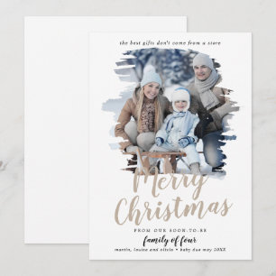 Bruten Tan-familj med fyra Gravider Foto Julkort