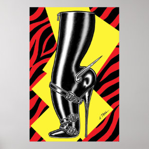 Brutes in Boots™/Spike Heel/Röd Zebra Poster