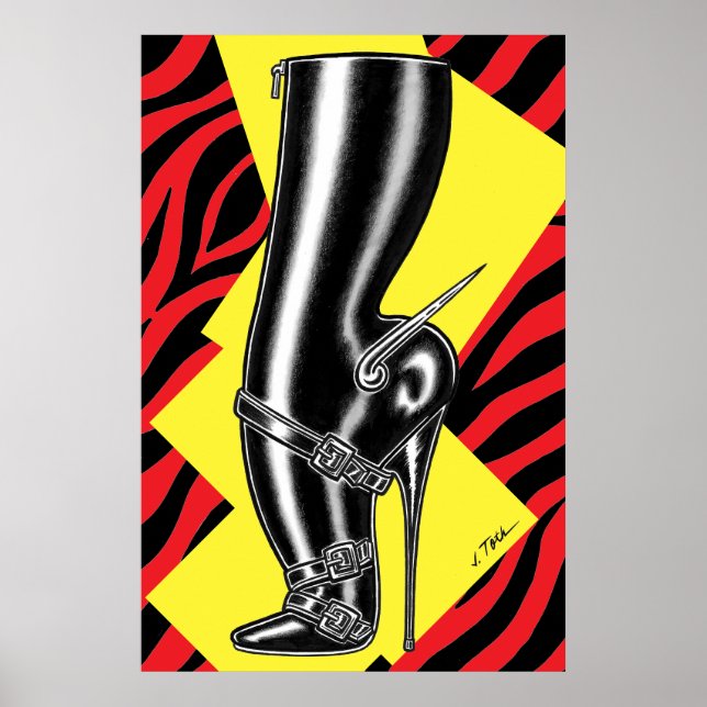 Brutes in Boots™/Spike Heel/Röd Zebra Poster (Framsidan)