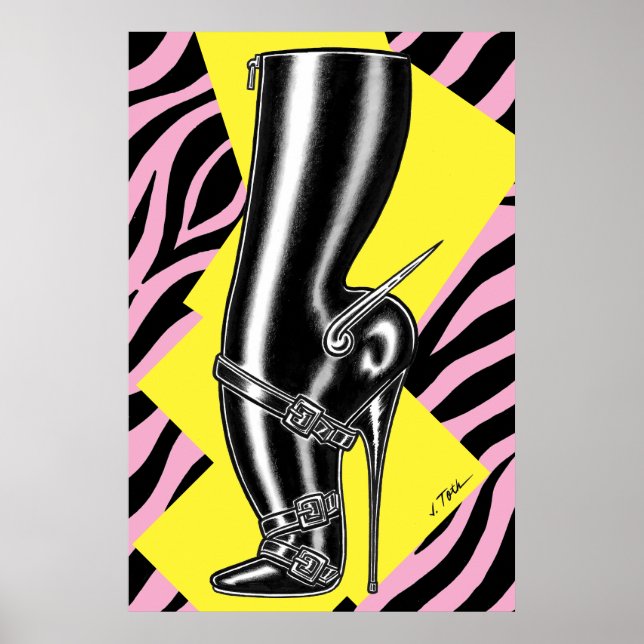 Brutes in Boots™/Spike Heel/Rosa Zebra Poster (Framsidan)