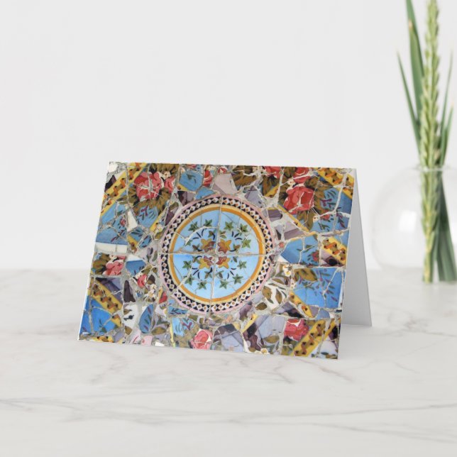 Brutet belägga med tegel mosaiken kort (Framsida)