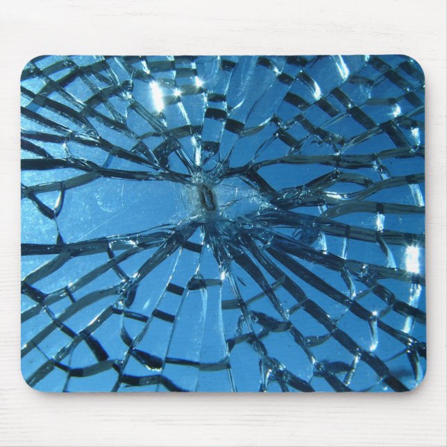 Brutet blått glas musmatta (Framsidan)