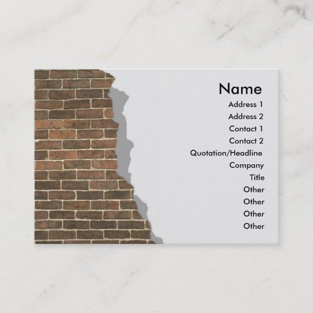 Brutet brickväggprofilkort visitkort (Framsida)