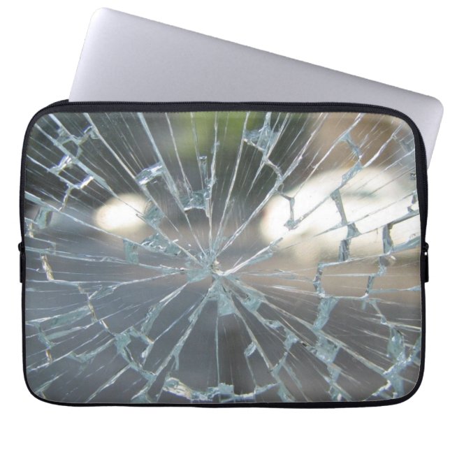 brutet fönster laptop fodral (Framsidan)