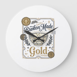 Brutet gjort guld Jesus Kintsugi Bruten Keramik Ch Stor Klocka
